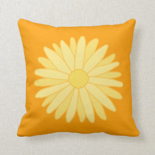 Almofada Projeto floral alaranjado e amarelo