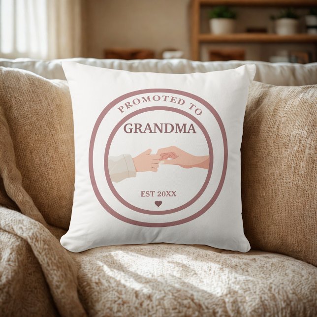Almofada Promoted to Grandma Est. 20XX Throw Pillow (Criador carregado)