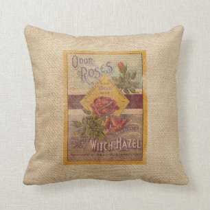Almofada Propaganda da avelã de bruxa dos rosas do vintage