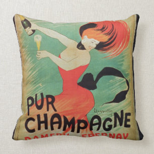 Almofada Propaganda de poster "Pur Champagne", de Damery, E