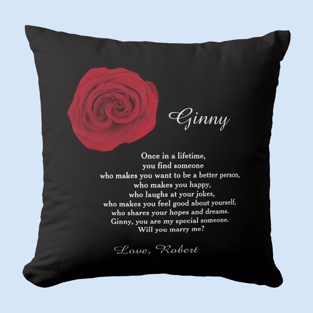 Almofada Proposta de Casamento exclusiva você me Casado Tra (Criador carregado)