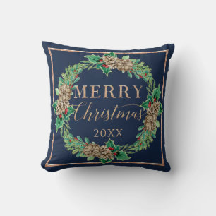 Almofada Proposta de Marinho de Natal Terra Holly Leaf Gree