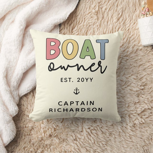 Almofada Proprietário de Barcos Personalizados estabeleceu  (Cobertor)