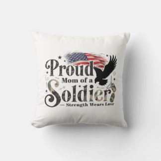 Almofada Proud Military Mom Soldier Pride Art