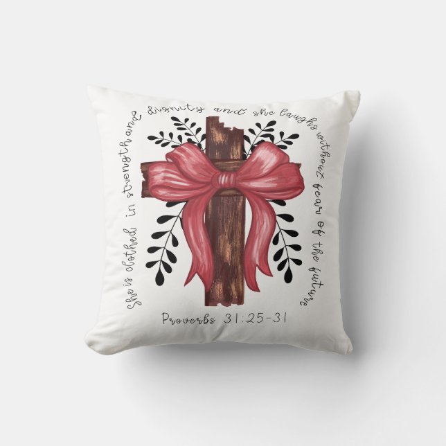 Almofada Provérbios 31: 25-31 (Frente)