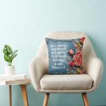 Proverbs 31:25 Throw Pillow Inspiring Bible Verse