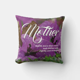 Almofada Proverbs Cristão dia de as mães 31 Floral Roxo