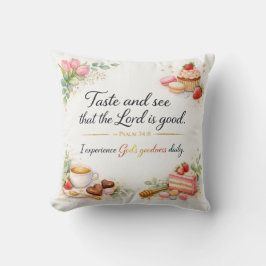 Almofada Psalm 34:8 Bible Verse, Messianic Jewish Decor
