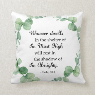 Almofada Psalm 91 Eucalyptus Wreath Bíblia Cote Christian