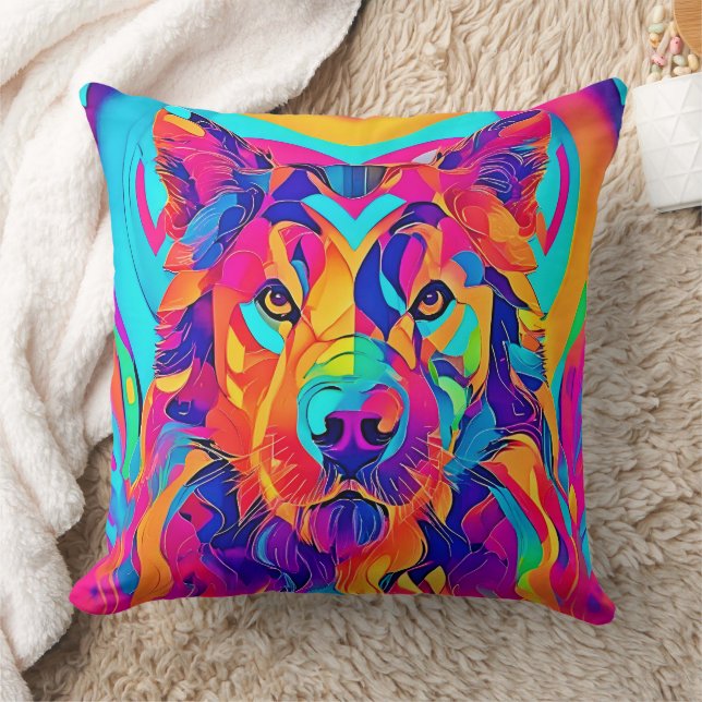 Almofada Psychedelic Wolf Majestade (Cobertor)