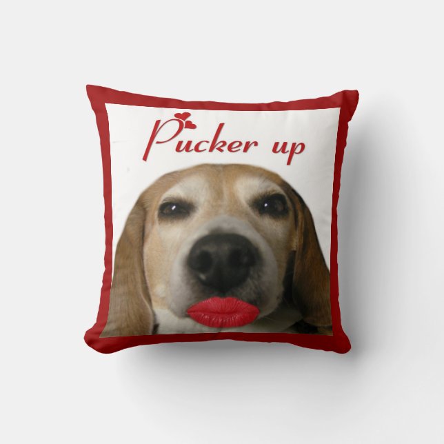 Almofada Pucker Up Beagle Travesseiro (Frente)