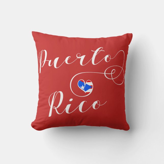 Almofada Puerto Rico Heart Flag, Porto Rico (Frente)