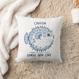 Almofada Pufferfish Handle com Cuidado