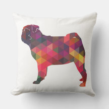 Pug Colorful Geométrico Pattern Silhouette