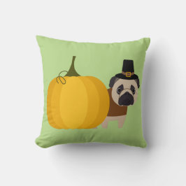 Almofada Pug da acção de graças do peregrino