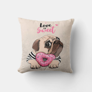Almofada Pug Dog Love É Docinho, Pug Lover Dift Idea