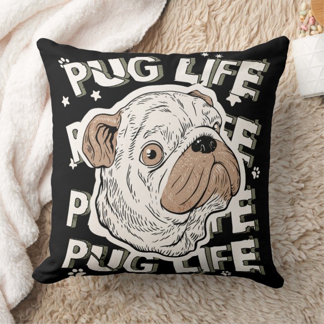 Almofada Pug Life Animal og (Cobertor)