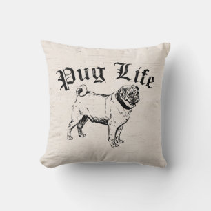 Almofada Pug Life Funny Dog Gangster