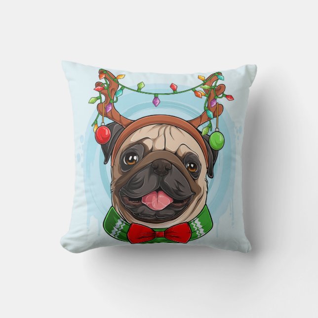 Almofada Pug Natal (Frente)