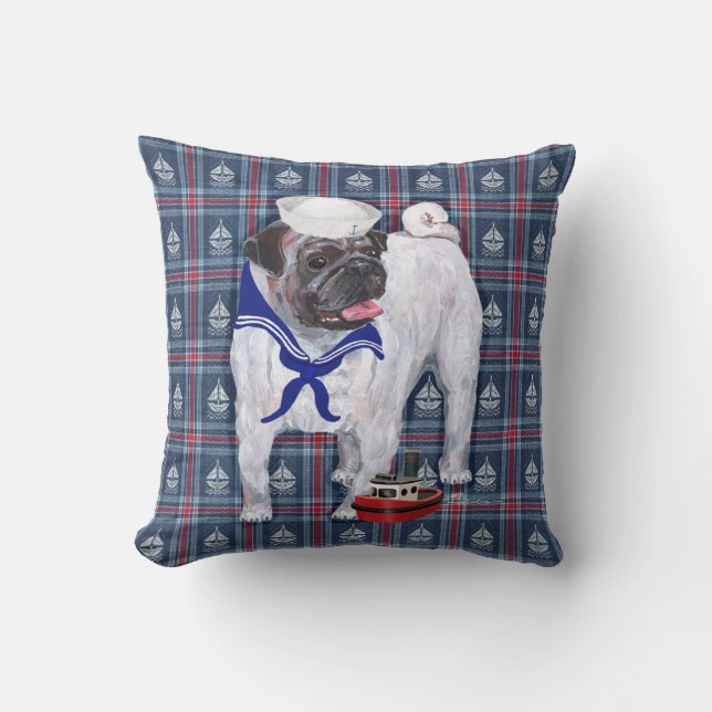 Almofada Pug Sailor (Frente)