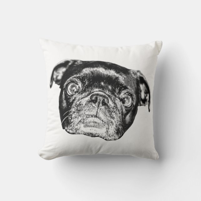 Almofada Pug Sombreado em Repouso (Frente)