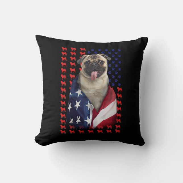 Almofada Puggy USA American Flag (Frente)