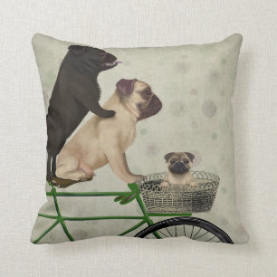 Almofada Pugs na Bicicleta