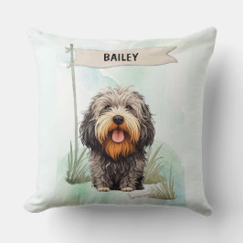 Almofada Puli Watercolor Personalized Dog
