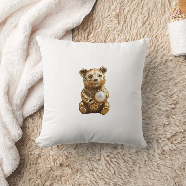Almofada Pulseira de urso com pérola branca (Cobertor)