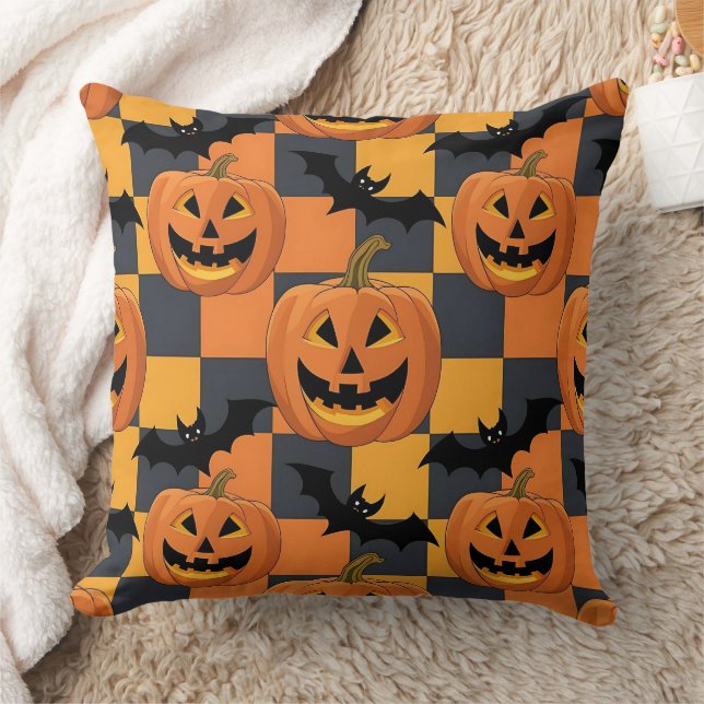 Almofada Pumpkin de Spookeen e Padrão de Bat (Cobertor)
