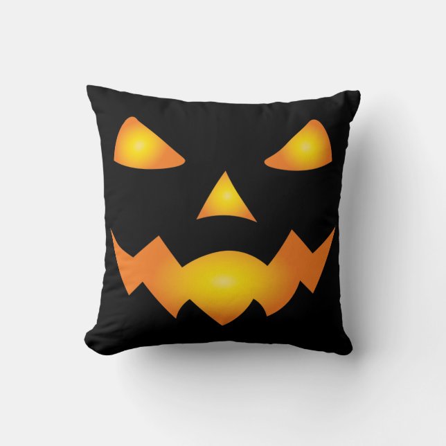 Almofada Pumpkin Face Jack O Lanterna Halloween Spooky (Frente)