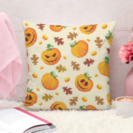 Almofada Pumpkin Laranja-Bonito Pumpkin Autumn Leaf Pattern