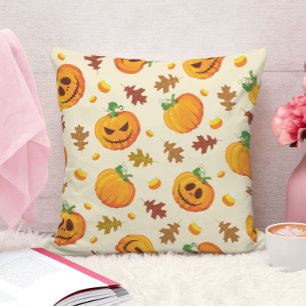 Almofada Pumpkin Laranja-Bonito Pumpkin Autumn Leaf Pattern