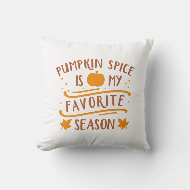 Almofada Pumpkin Spice É Minha Época Favorita (Frente)