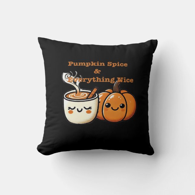 Almofada Pumpkin Spice e Tudo Muito Bom - outono (Frente)