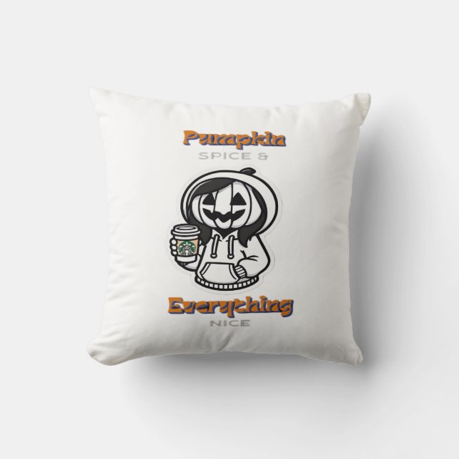 Almofada Pumpkin Spice e tudo o que é belo Sloth Vibes (Frente)