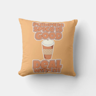 Almofada Pumpkin Spice Engraçado Slogan de Cartoon
