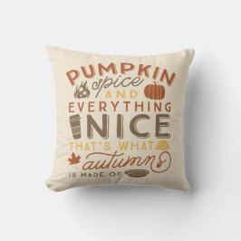 Almofada Pumpkin Spice Typografia Travesseiro decorativo de