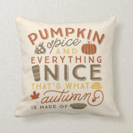 Almofada Pumpkin Spice Typografia Travesseiro decorativo de