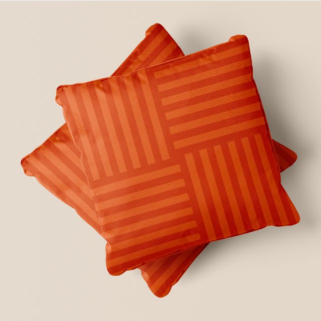 Almofada Pumpkin Spice-yyyy Orange Large Strick Squares (Pumpkin Spice-yyyy Orange Large Stripe Squares Throw Pillow)