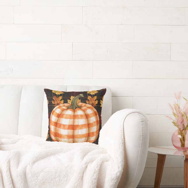 Almofada Pumpkin verificado no Travesseiro das folhas de qu (Sofá)