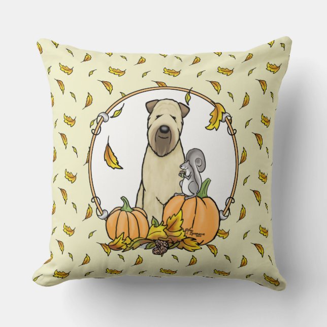 Almofada Pumpkins Cute de Queda de Terrier (sem punho 1b2) (Frente)