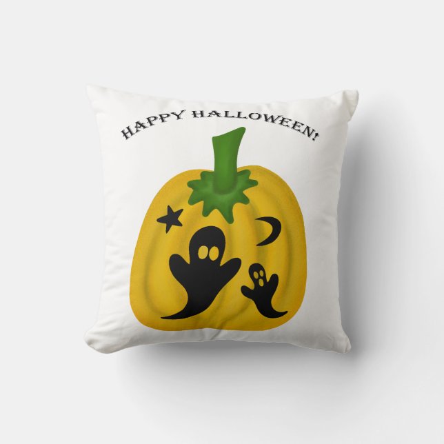 Almofada Pumpkins e fantasmas (Frente)