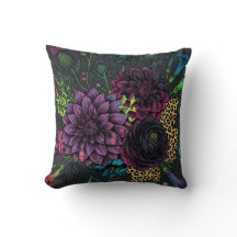 Punk Botânico Travesseiro Floral Estética Escura G