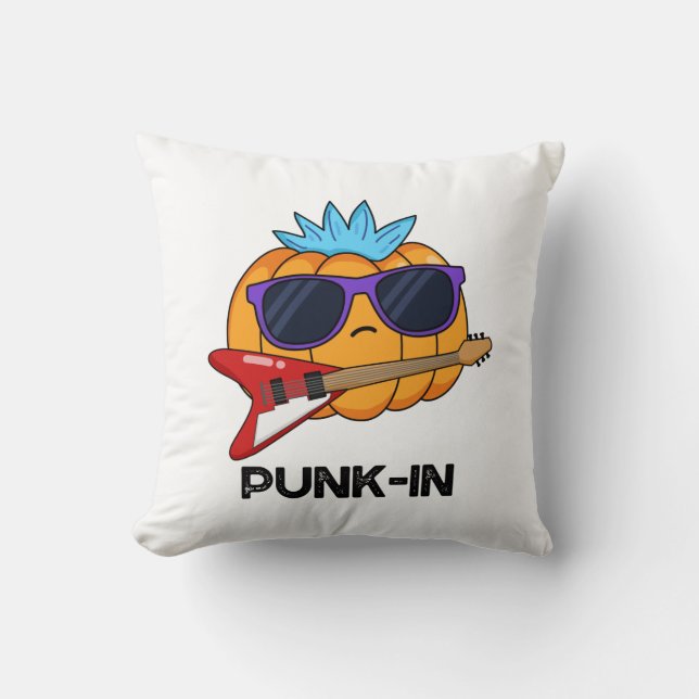 Almofada Punk in Funny Punk Rock Pumpkin Pun (Frente)