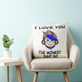 Almofada Punk Monkey, eu te amo, o macaco disse isso
