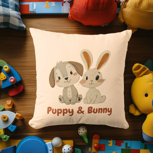 Almofada Puppy & Bunny   Decoração de Amigos Animais Fofos 