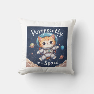Almofada Puramente no Espaço Gato do Astronauta Kawaii