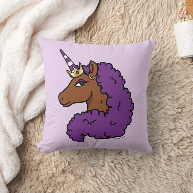 Almofada Purple Afro Unicorn (Cobertor)