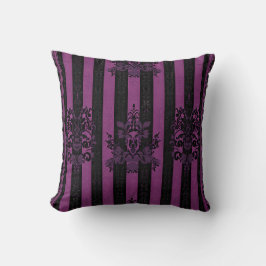 Almofada  Purple and Black Damask Pattern